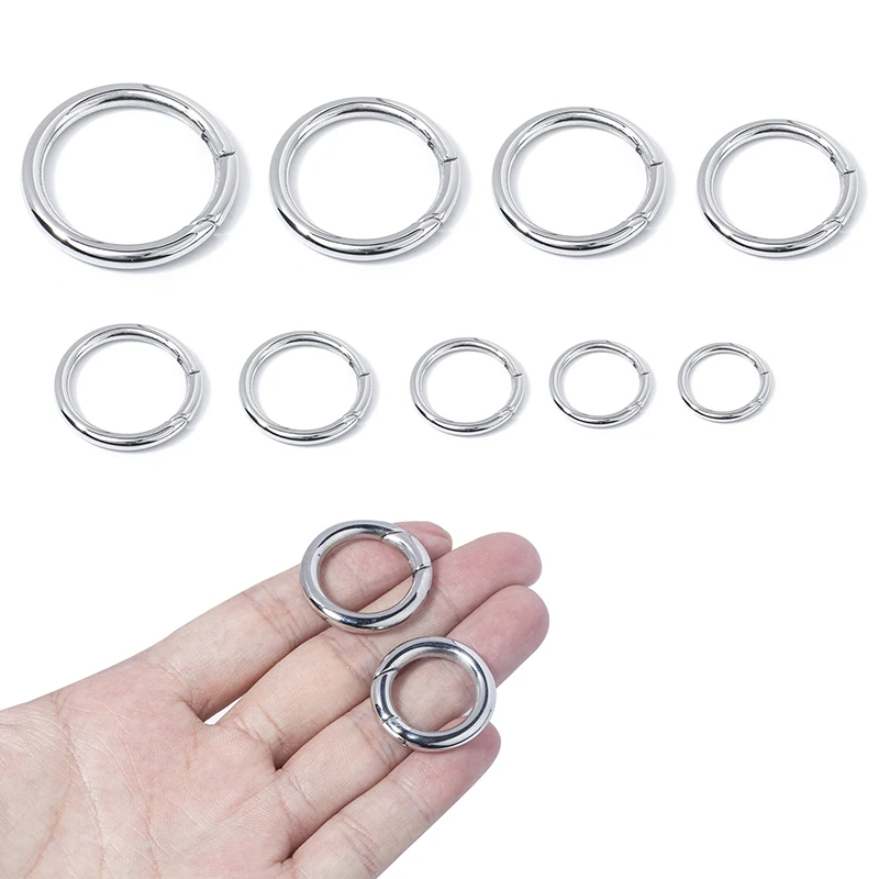 15-35mm Stainless Steel Spring Buckles Clips Carabiner Snap Claps Round Push Trigger Hooks Bag Accessories | Украшения и