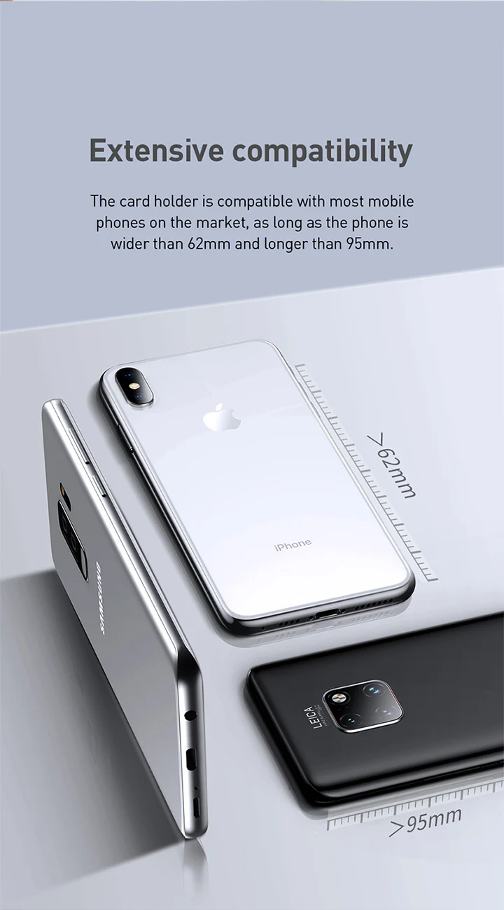 Универсальный чехол-кошелек Baseus для iPhone X Xs, 3 м, силиконовый чехол для телефона samsung Xiaomi