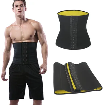 

Men Slimming Belt Waist Trainer Girdle 3 Rows Hooks Belt Corset Body Shapers Modeling Tummy Shapewear Neoprene Weight Loss Sweat