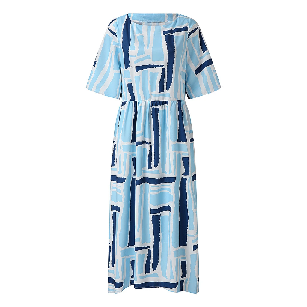 FREE OSTRICH Women  dress 3/4 Sleeve Casual Long Maxi Oversize Kaftan Shirt Dress Plus Clubwear Fashion Ladies  Elegant 725