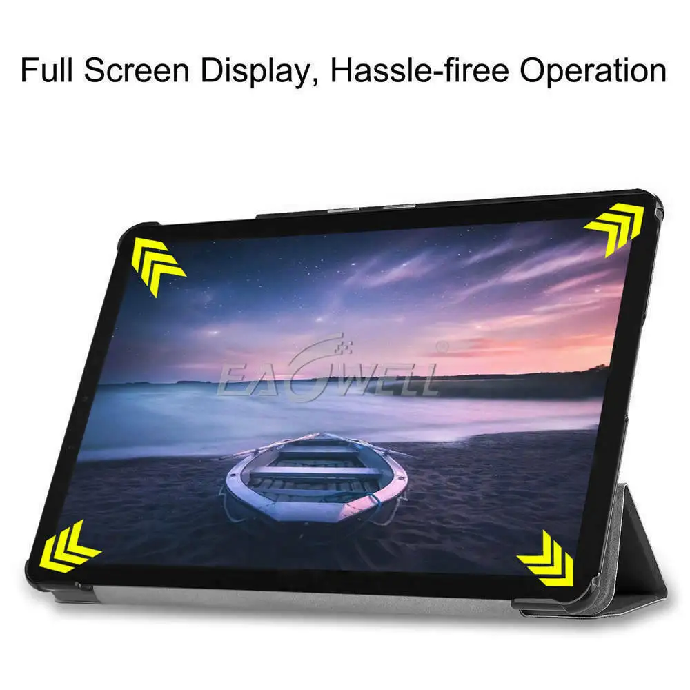 Чехол-книжка из искусственной кожи с подставкой для Samsung Galaxy Tab A 10,5 дюймов SM-T590 T595 T597 чехол с тремя сложениями для автоматического сна смарт-чехол