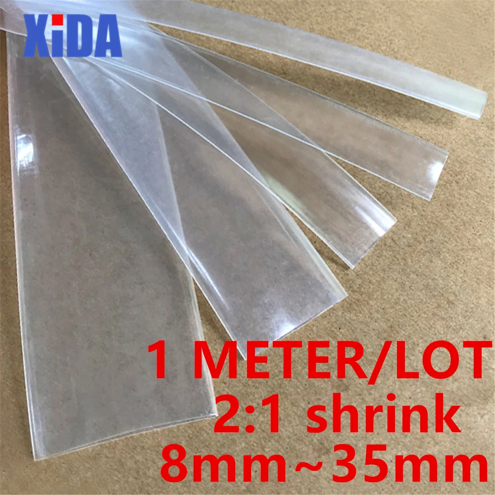 1 Meter 2:1 8MM 10MM 12MM 14MM 16MM 18MM 20MM Transparent Clear Heat Shrink Tube Shrinkable Tubing Sleeving Wrap Wire kits