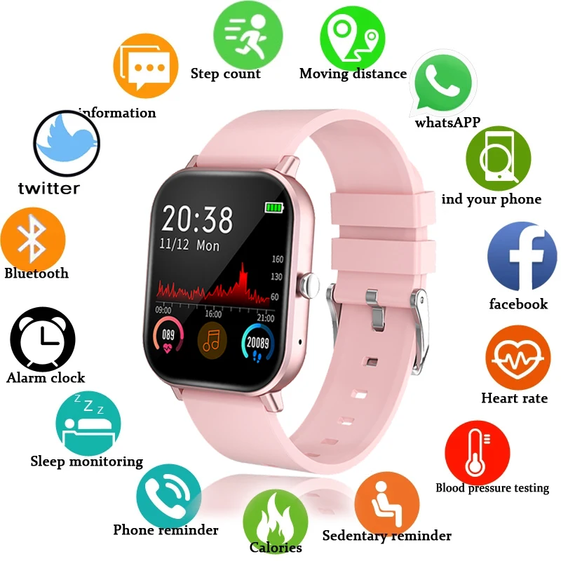 LIGE 2021 Fashion Smart Watch Ladies Heart Rate Blood Pressure Multifunctional Sport Watch Men Woman Waterproof Smartwatch Women