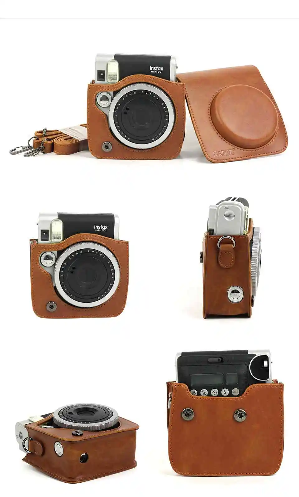 CAIUL мини ПУ камера чехол с рамкой для фото для Fujifilm Instax Mini 90 мгновенная пленка камера фильтр зеркало для съемки селфи комбинация