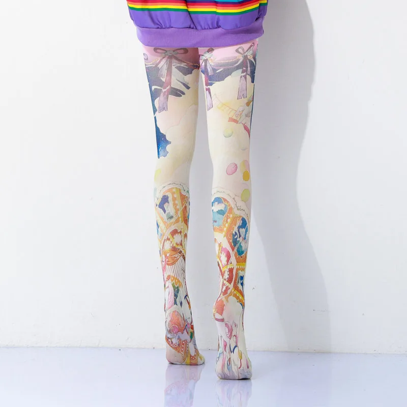 

Artistic Cool Wind Pattern Printed Women Pantyhose Dropship And Bulk