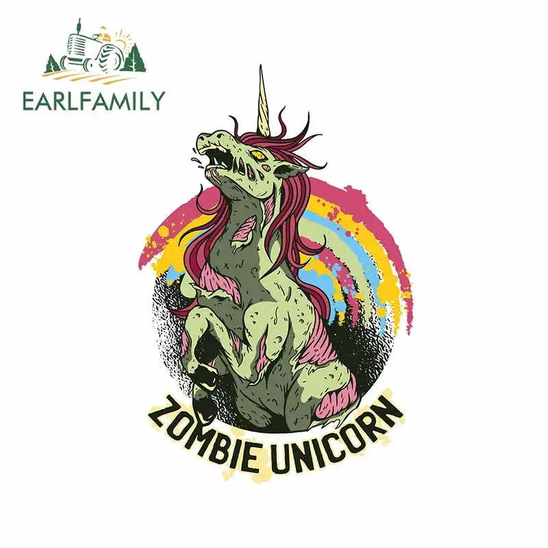 Автомобильные наклейки EARLFAMILY с единорогом зомби 13 см х 7 6 мотоциклетная наклейка