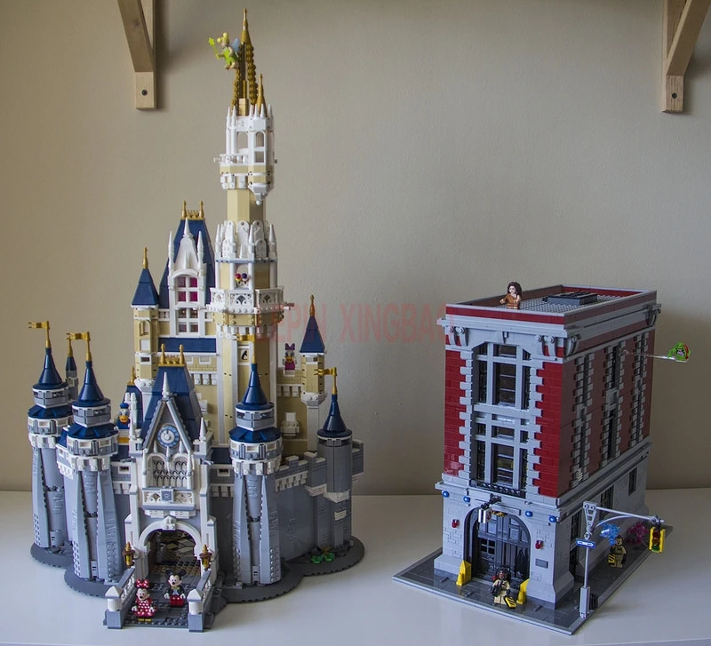 LP 16008 Золушка Принцесса замок город LP 16001 Ghostbusters пожарный дом штаб-квартира Модель Строительный блок ребенок lepins игрушки - Цвет: LEPIN 16001  16008