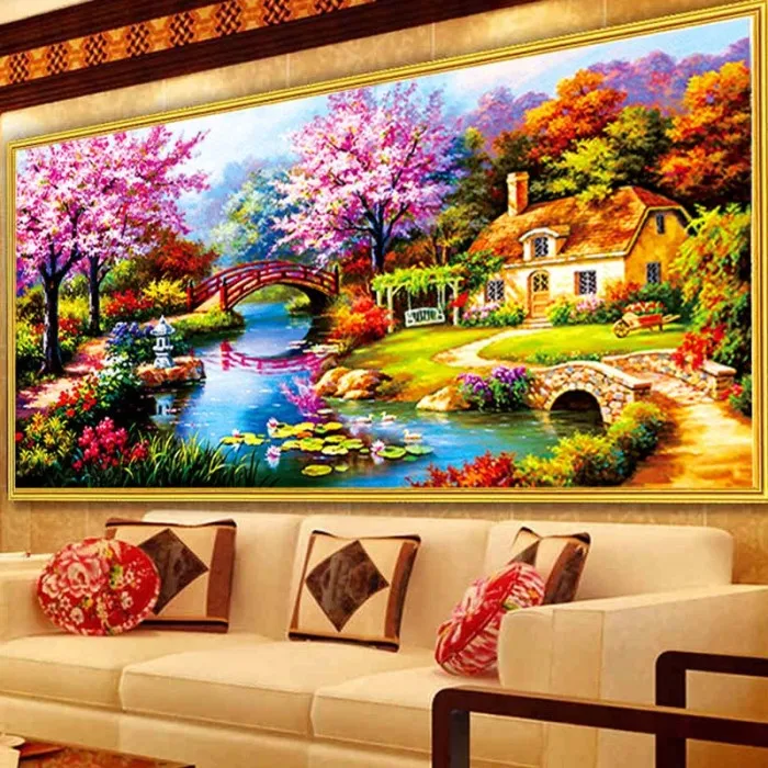 DIY алмазная живопись природа пейзаж стразы рисунок стежка наборы вышивка