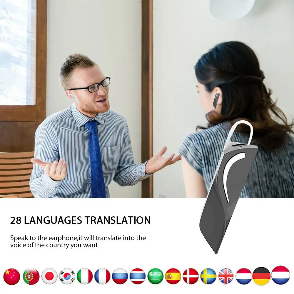 Smart Voice Translator 28 Languages Instant Translate Headphone