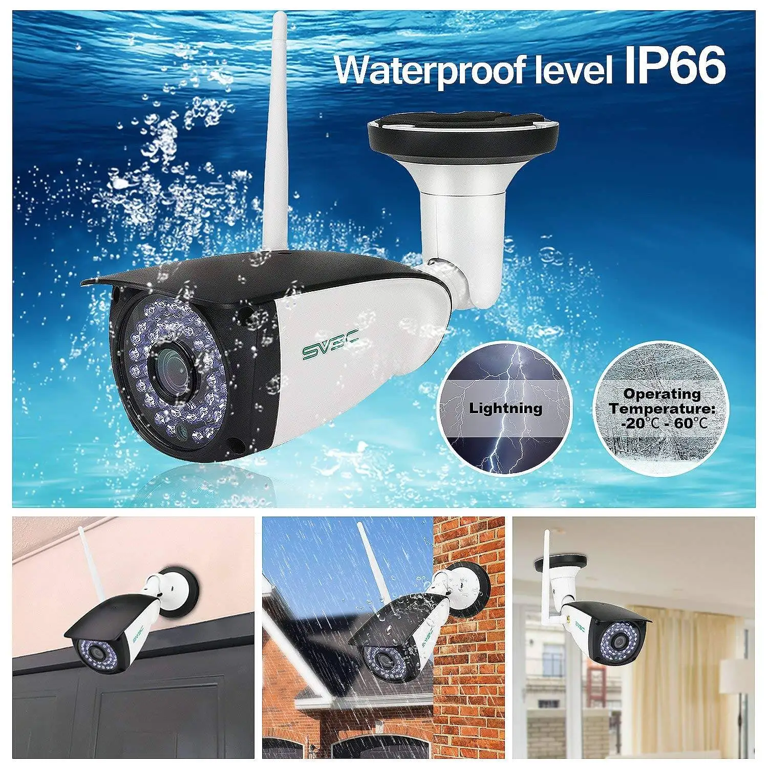 SV3C SV-B06W-HX Крытый открытый безопасности 1080P Водонепроницаемая ip-камера ONVIF H.264 инфракрасный, ночное видение M-otion Обнаружение двухстороннее аудио