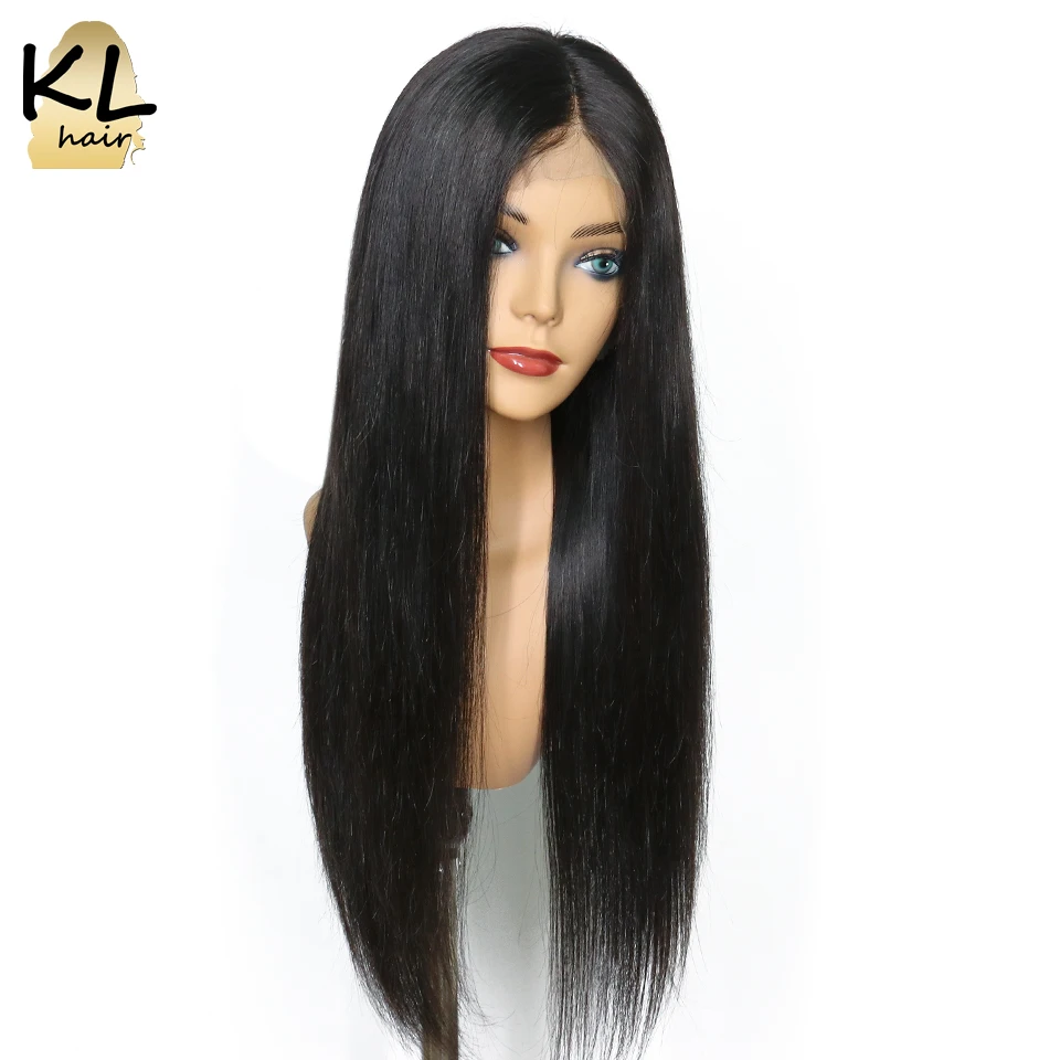 Lace Front Human Hair Wigs Pre Plucked Hairline Baby Hair 8-26 Inch 13x4 Peruvian Remy Human Hair 150 Density Lace Front Wigs KL