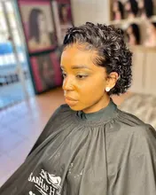 Pre arrancado corte Pixie peluca 250% para las mujeres negras Pixie Peluca de cabello humano nudos blanqueados corto de la onda de agua de Bob de fuente peluca Remy