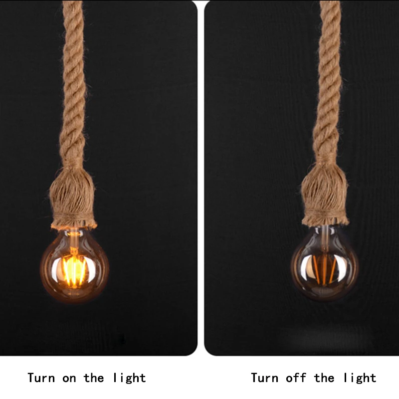

Chinese Style Hemp Rope pendant lights Home Deco Vintage hanglamp suspension Kitchen Fixtures Restaurant Bar Art Decor Luminaire