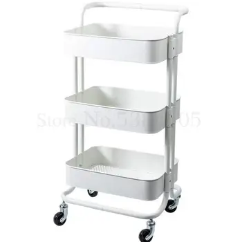 

Portable Cart Trolley Can Move Mobile Baby Products To Receive Artifact Kitchen Iron Storage Rack Pulley.