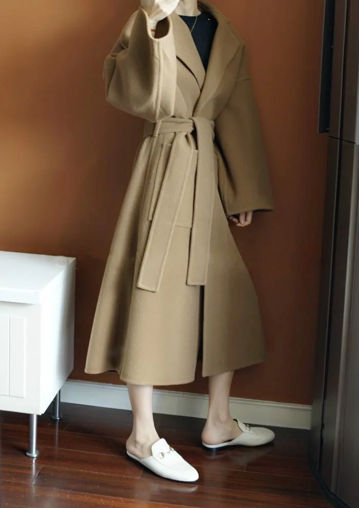 Autumn And Winter New Style Double-Sided Cashmere Coat Women's Mid-length Loose Silhouette Thick Wool Coat