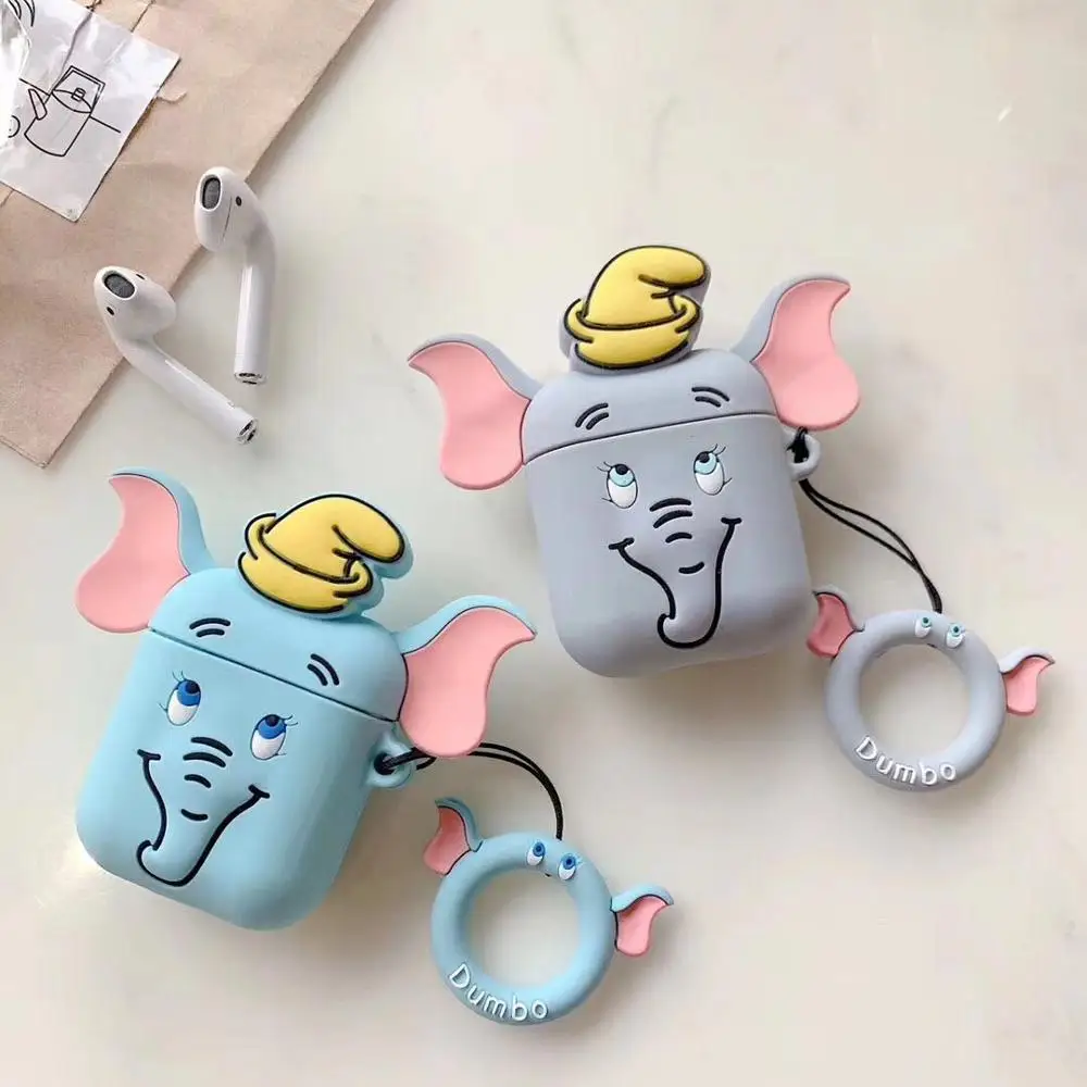Горячая 3D милый Dumbo Минни Дейзи Беспроводная bluetooth-гарнитура силиконовый чехол для Airpods Earphne защитный противоударный Чехол Чехлы