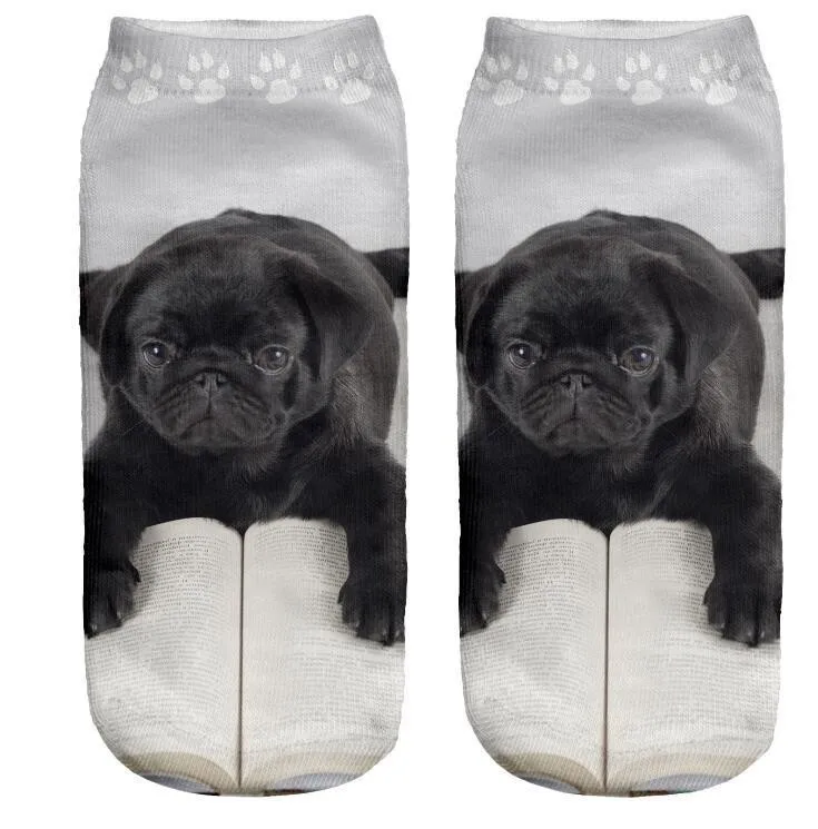 1 пара новых детских носков с рисунком собаки, детские носки с 3d принтом для мальчиков и девочек, носки с принтом животных