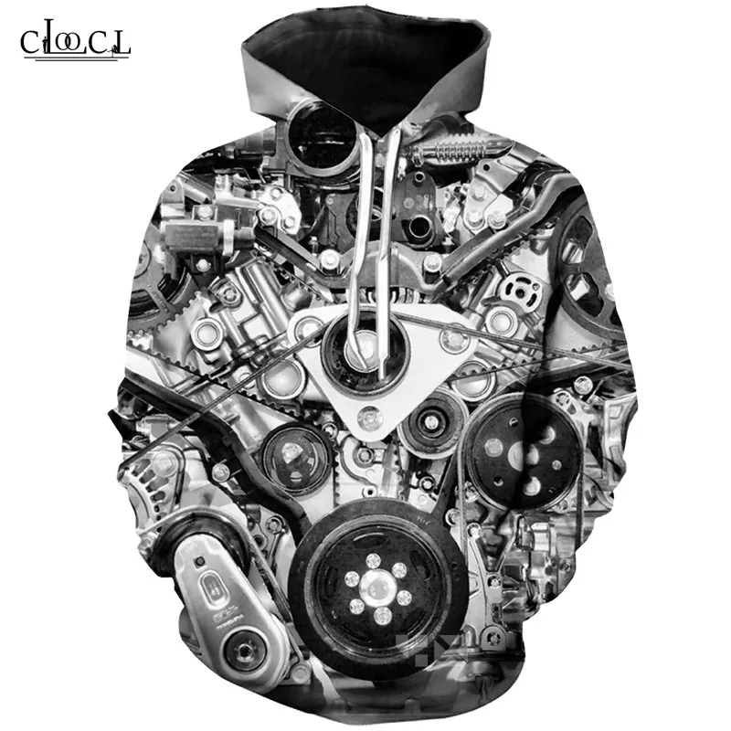 

2019 Vintage Design Car Engine Pattern 3D Printing Hoodies Long Sleeve Sweatshirt Hoodie Men Women Retro Harajuku Oversized Tops