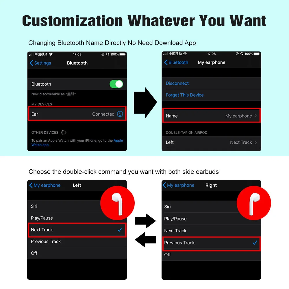 Original i200000 TWS air pro3 GPS Positioning Name Change Smart Sensor Bluetooth Earphone pk i100000 i90000 Pro i9000 TWS 1536u