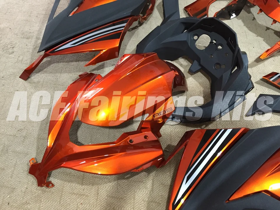 ABS обтекатель комплект для Kawasaki Ninja300 EX300 300R 2013, 13, 14, 15, 16, 17, Обтекатели на заказ orange классные черные
