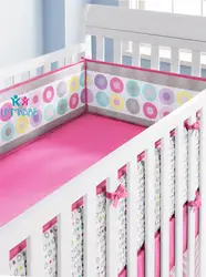 Детские кроватки с вышивкой в виде животных, бампер для безопасности, милые постельные принадлежности для новорожденных, защитный забор