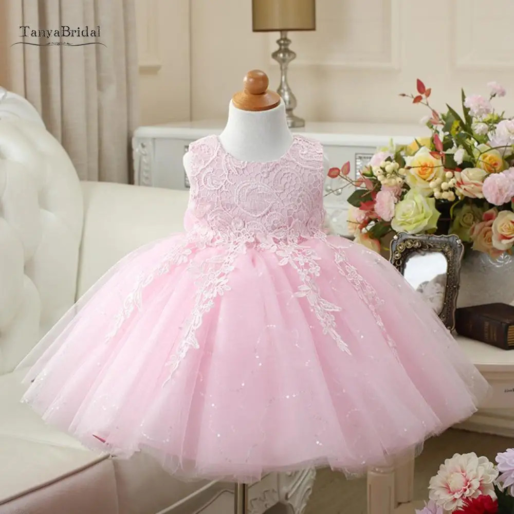 Платье принцессы с объемной цветочной аппликацией; Пышное Бальное Платье для причастия; платье для свадебной вечеринки; XF005 - Цвет: Розовый