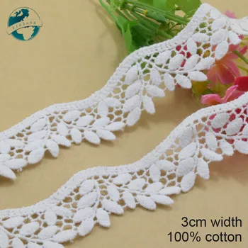

3cm wide 100% Cotton embroid lace sewing ribbon guipure trim wedding decoration DIY dolls colthes Accessories lace edge#3998