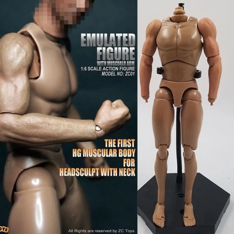 

1/6 Scale S004 Male Man Boy Body Figure Military Chest Muscular Similar To TTM19 12" Soldiers Action Figure Head DIY Collection
