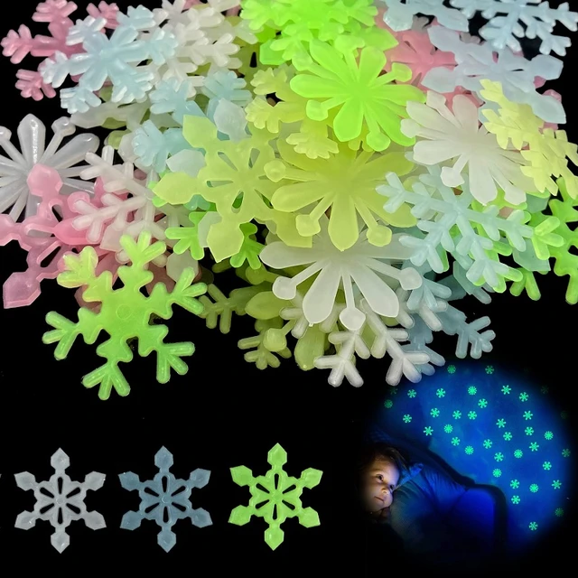 100 UnidsHogar Luminoso Copo De Nieve Pegatina De Pared Que Brilla
