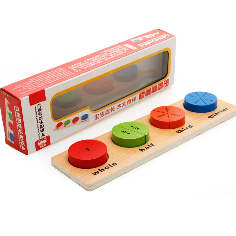 JaheerToy деревянная 3D головоломка для детей Детские игрушки Форма сопряжения равное разделение процент Монтессори образование - Цвет: shapeA