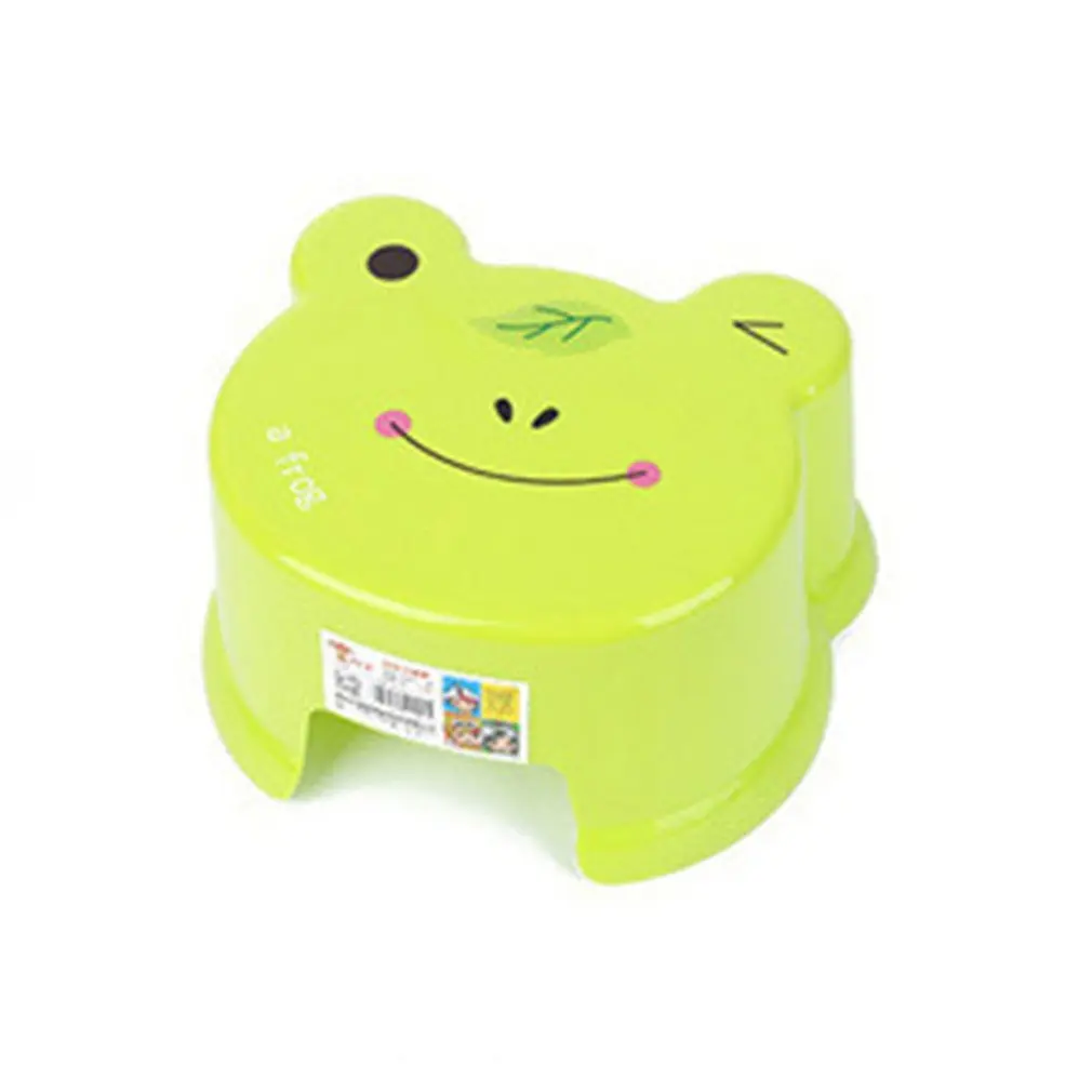 

Thick Plastic Stool Multi Purpose Slip Resistant Children Stool Creative Cartoon Stool for Bathroom Living Room