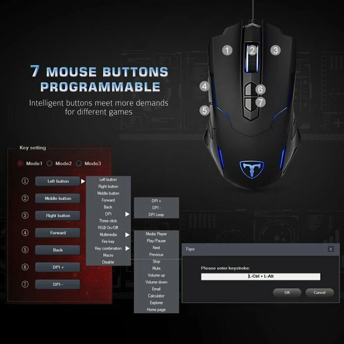 Игровая мышь с подсветкой 2400 точек/дюйм 5,8 ГГц проводная USB мышь для настольного компьютера PUO88
