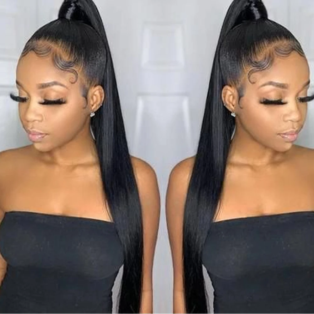 Straight Human Hair Ponytails Clip Ins Brazilian Virgin Hair Clip In Human Hair Extensions 100 Natural Color Mqyq Hair Products Ponytails Aliexpress