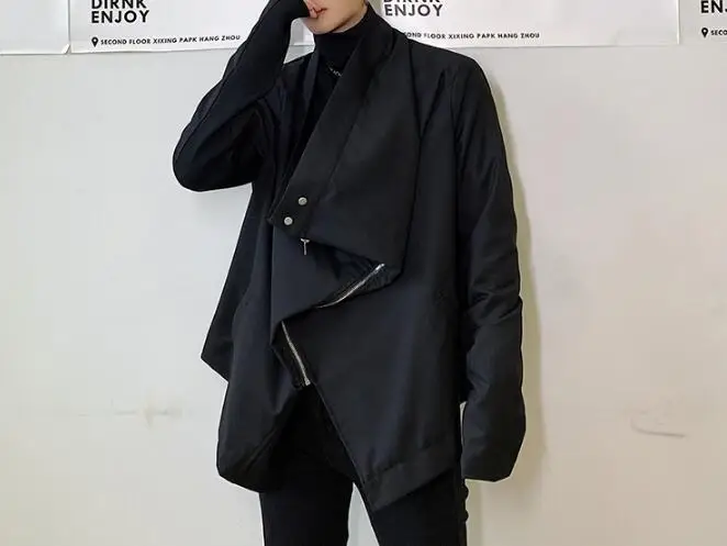 XS-5XL, новинка, Мужская одежда, модная, GD, с воротником, на молнии, куртка, костюм, стилист, весна, повседневное пальто размера плюс, костюмы