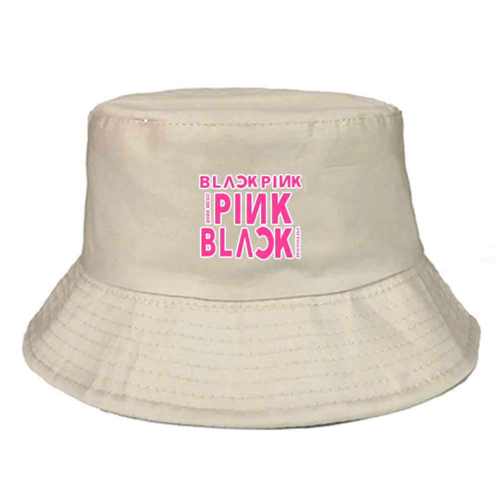 Бежевый IKFUNII Kpop Blackpink Kill This Love хлопковые Панамы повседневные шляпы от солнца Fanmde подарок(черный, бежевый - Цвет: Бежевый
