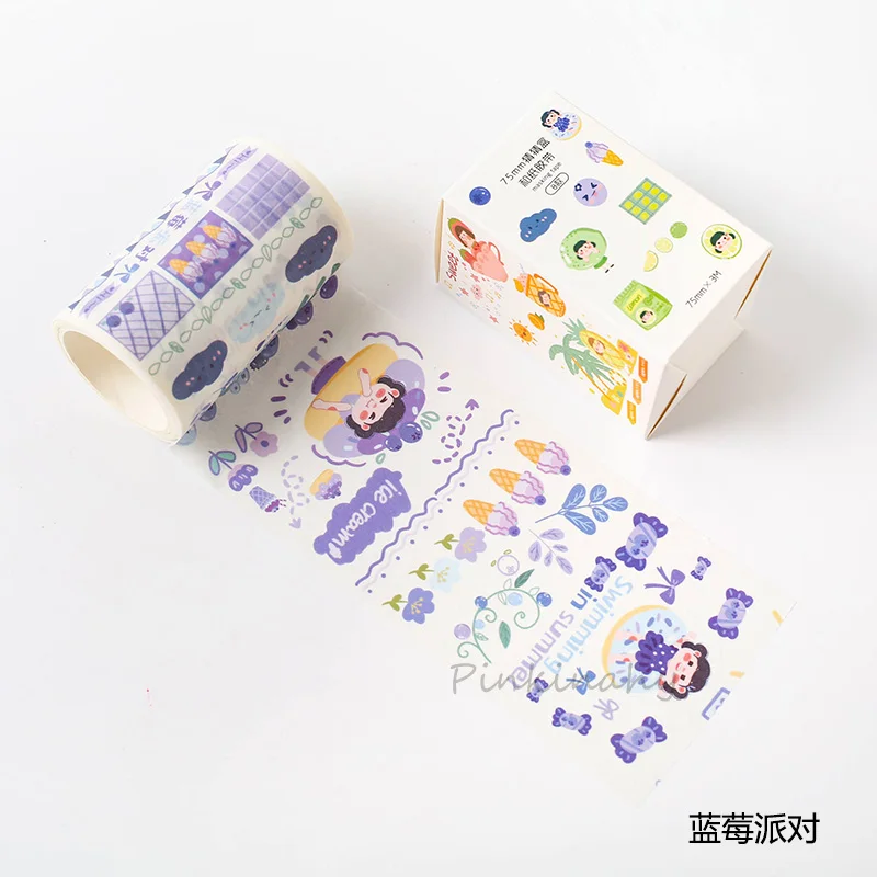 Японские закуски лента washi фруктовая серия washitape макияж девушки лента Kawaii материал Эсколар Скрапбукинг washi papelaria - Цвет: 7