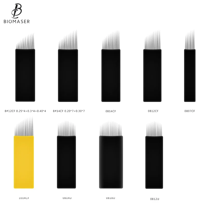 Biomaser Microblading Needles12CF/14CF/14U/18U супер черные иглы для татуировки для Microblading бровей ручка аксессуары