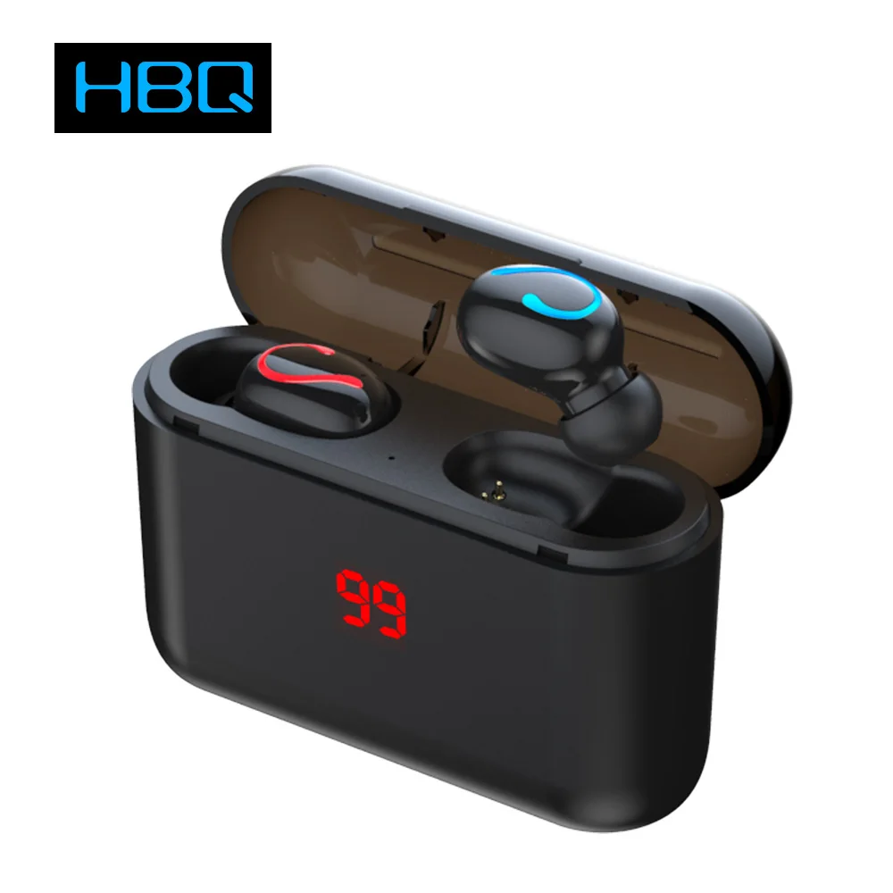 HBQ Q32 TWS LED Bluetooth 5.0 Earphone Wireless Headphons Sport Handsfree Earbuds 3D Stereo Gaming Headset With Mic Charging Box - Цвет: Binaural B