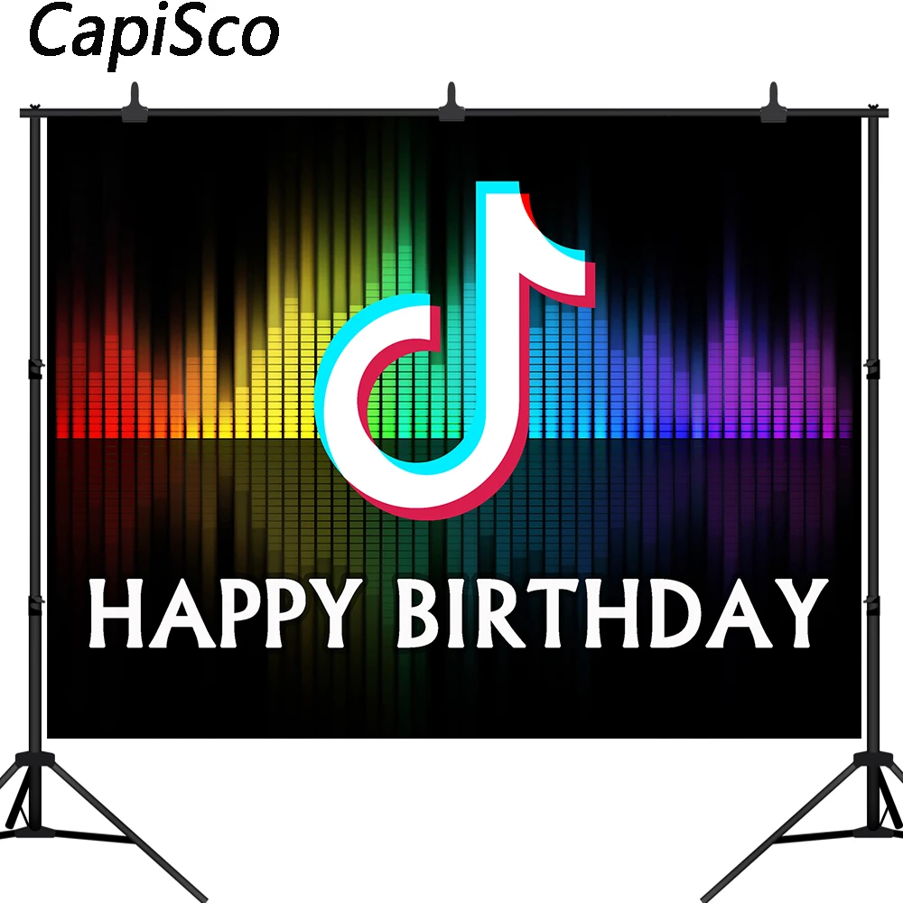 

Capisco tok tik Birthday backdrop photography Music Vedio party decoration banner custom Background photobooth photo zone