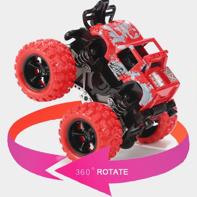 1:36 Mini Inertia Four-Wheel-Drive off-Road Vehicle Children Simulation Model Car Pull Back Stunt Car Boy Toy Car for Gift 3