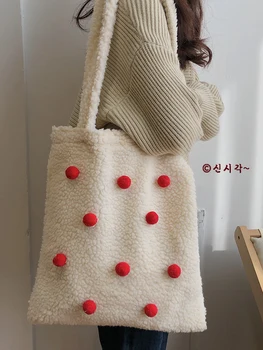 

INS Korean-Style Cute Plush Shoulder Bag Casual Large Capacity Student Handbag All-match Shopping Bag Female