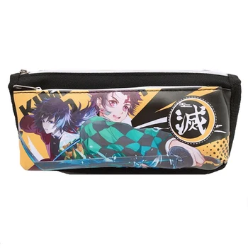 

Zipper Pencil Bag Pencil Box Kids Stationery Gift Anime Demon Slayer Kimetsu No Yaiba Kamado Tanjirou Pencil Case Cute PU Canvas