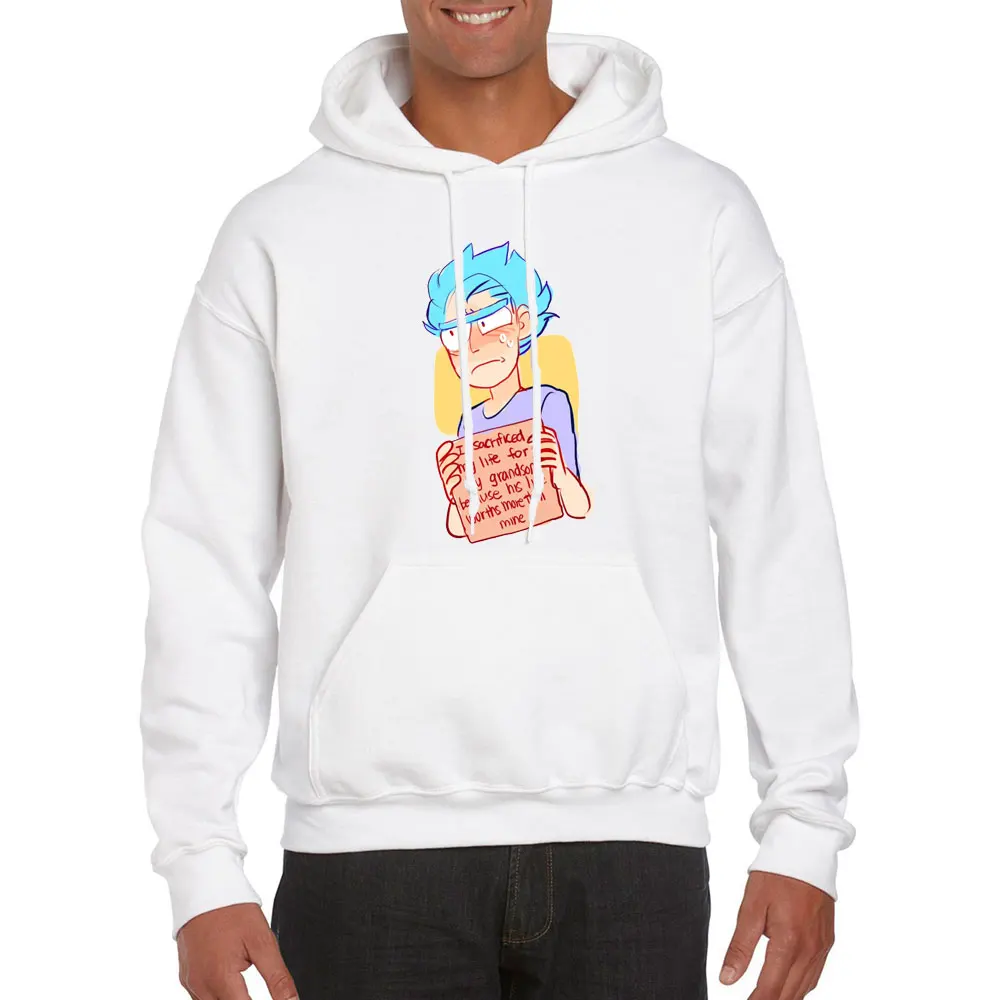 

Fashion Hoodie Men's and Women's Style Sweatshirt White Print Rick Morti Pattern Long-sleeved Autumn and Winter Casual Hoody