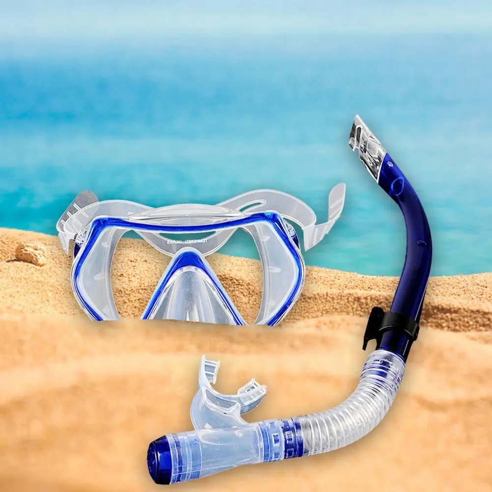 Masque de Plongée pour Adultes Myopie Sèche Complète Anti-Buée Ensemble  Tuba Miroir Pliant avec Protection UV 