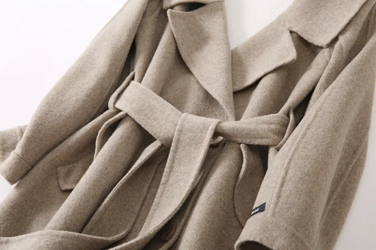 High Quality Double-sided Cashmere Coat Female Autumn and Winter Loose Long Wool Coat Women Woolen Jacket NS1746