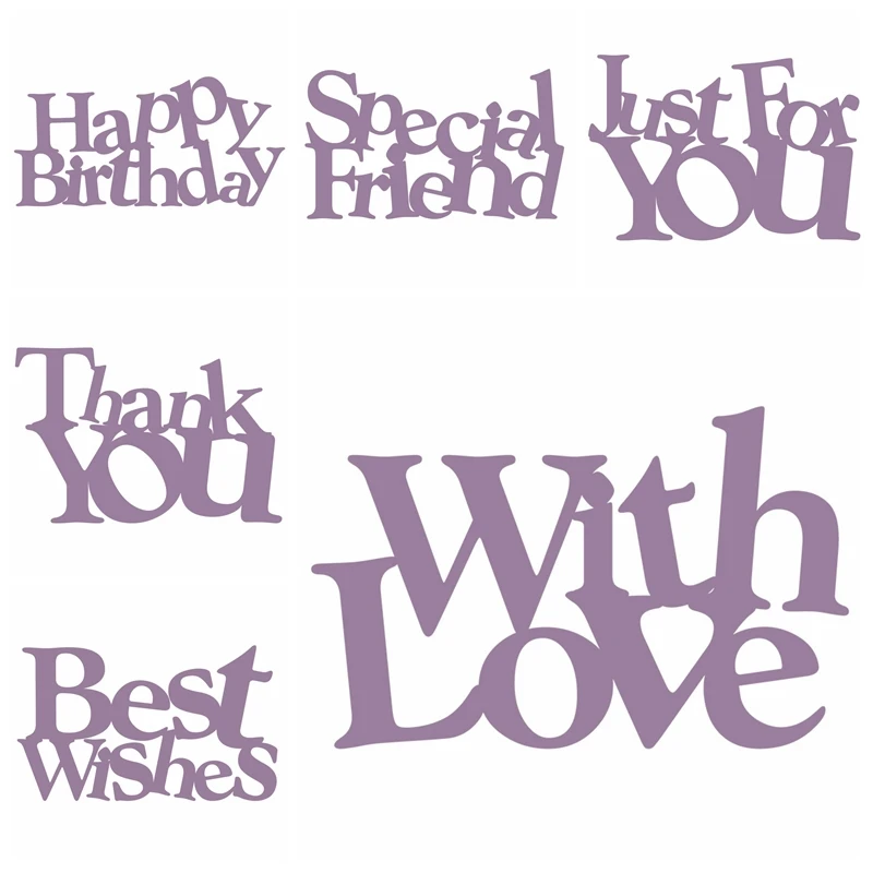 Выскакивают буквы слова с любовью/специальный друг металлические режущие штампы