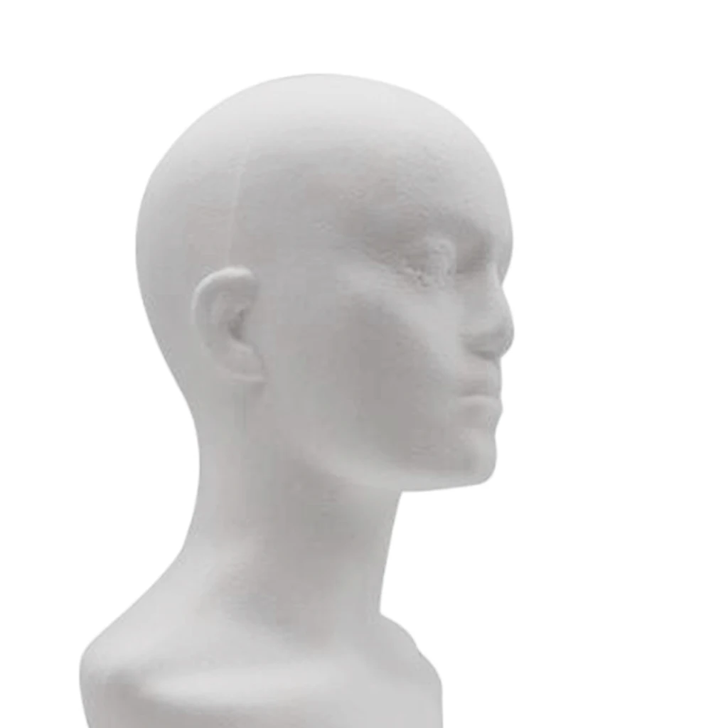 Styrofoam Hair Display Mannequin Head Stand Manikin For Hat Wig Caps 21'' White