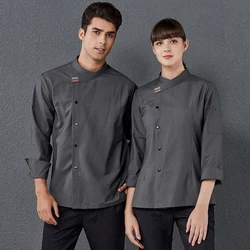 Long Sleeve Kitchen Catering Restaurant Unisex Master Chef Uniform Jacket Barber Work Wear Bakery Canteen Hotel Cook Coat Shirt