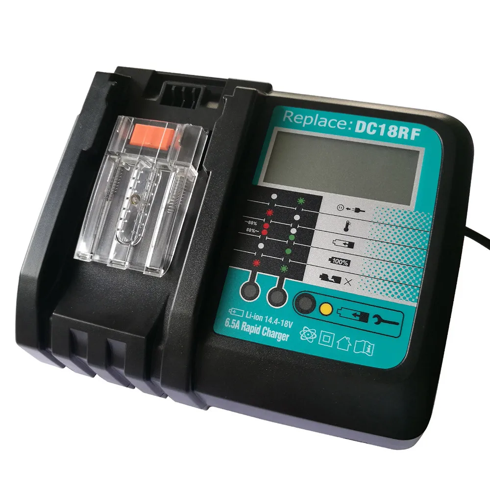 Fast Lithium Battery Charger 6.5A LCD for Makita 14.4V 18V battery fit 100-240V voltage and fan cooling+ high quality
