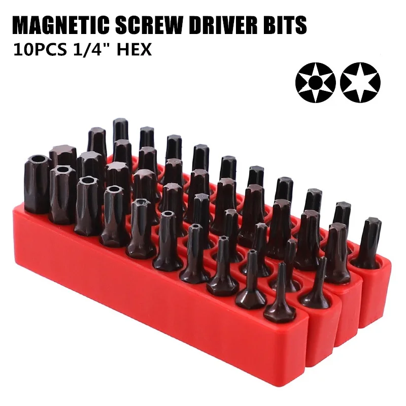 10pcs Hollow Screwdriver Bits Kit With Hexagonal And Torx Special Batch